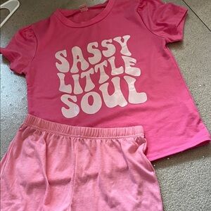 Kids Pink "Sassy Little Soul" Pajama Set